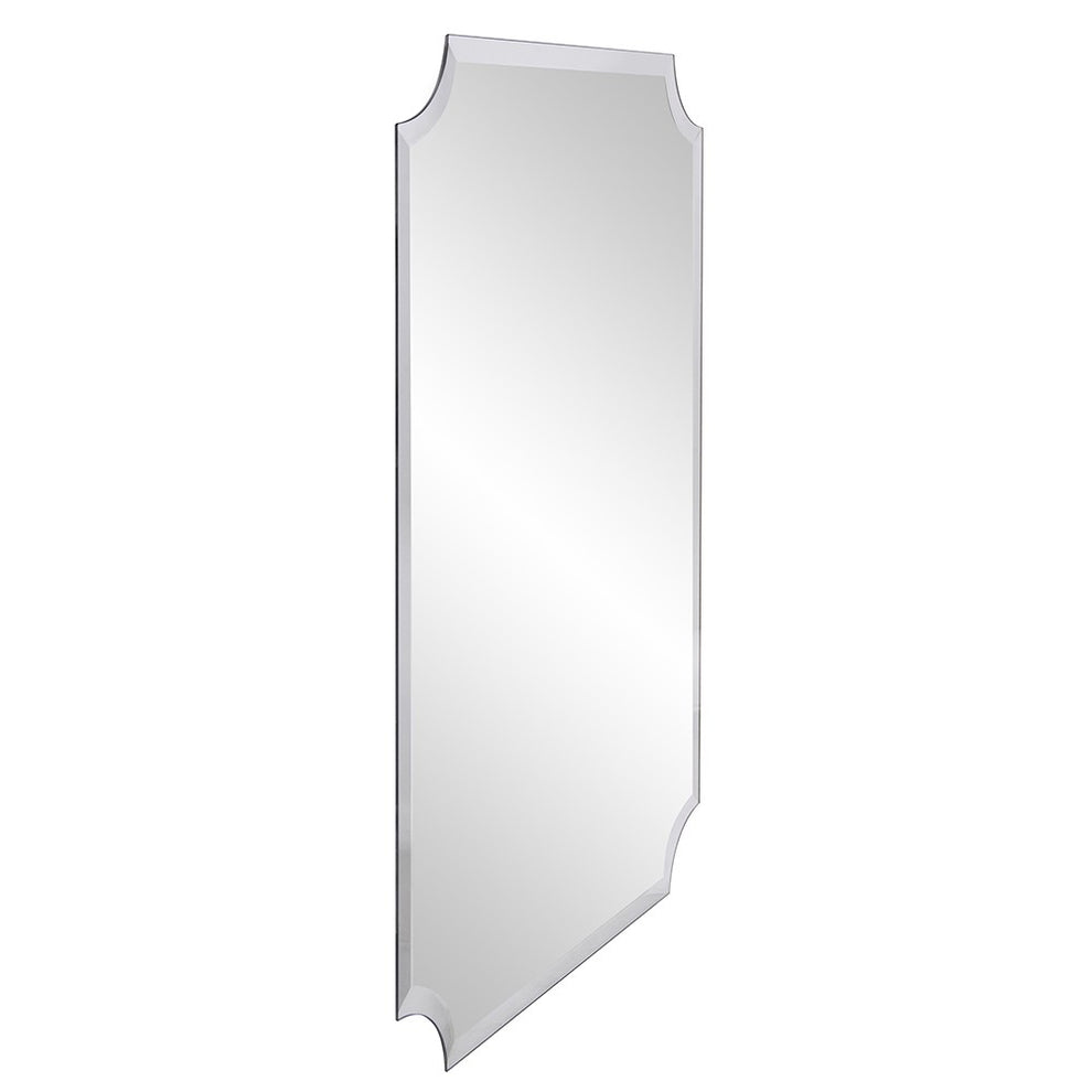 Minimalist Rectangle Mirror with Beveled Edge And Scalloped Corners By Homeroots | Mirrors | Modishstore - 3