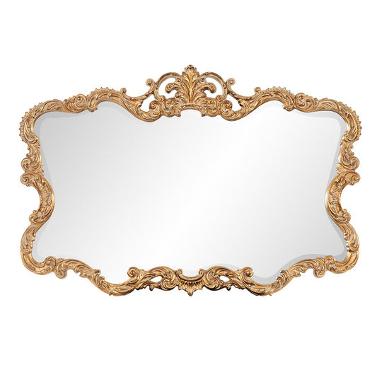 Gold Leaf Mirror with Decorative Textured Frame By Homeroots | Mirrors | Modishstore