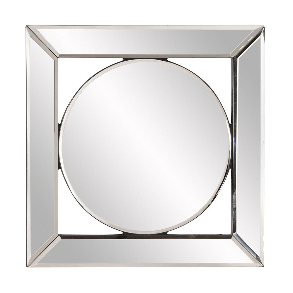 Square Mirror with Center Round Mirror By Homeroots | Mirrors | Modishstore