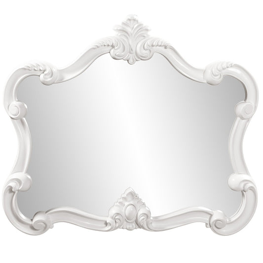 White Baroque Shape Ornate Mirror By Homeroots | Mirrors | Modishstore