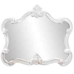 White Baroque Shape Ornate Mirror By Homeroots