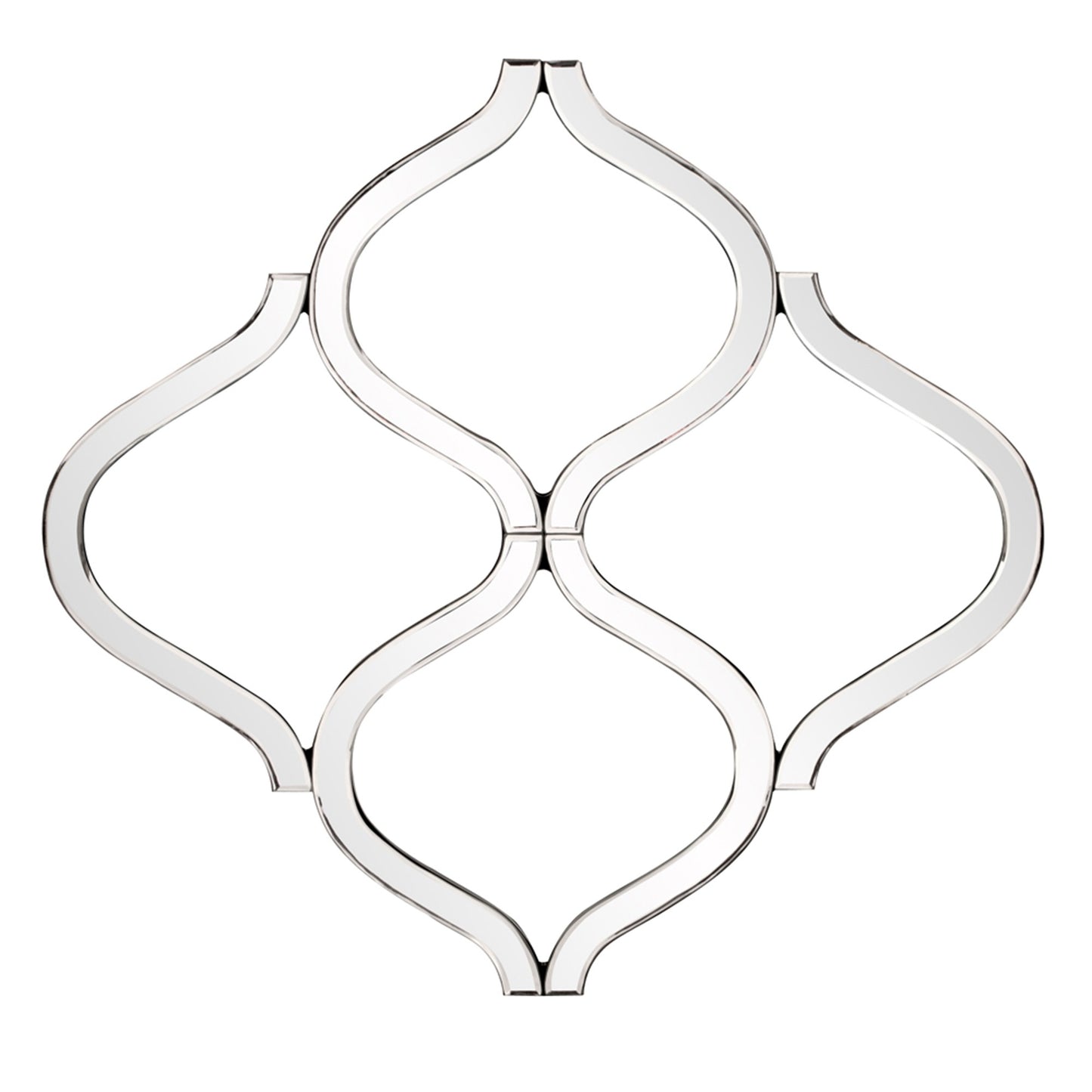 Interlocking Mirrored Curved Shapes with Beveled Edge By Homeroots | Mirrors | Modishstore - 2