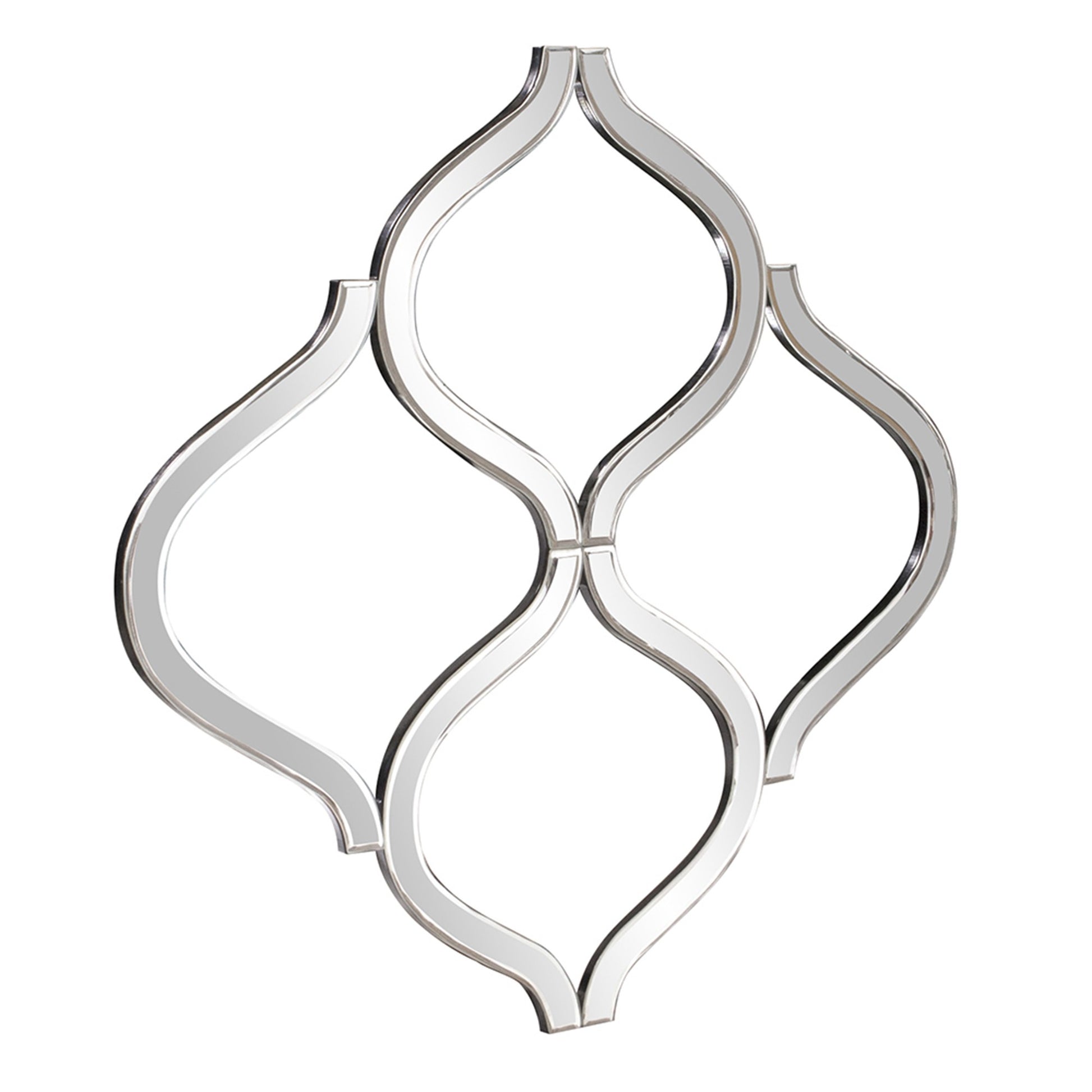 Interlocking Mirrored Curved Shapes with Beveled Edge By Homeroots | Mirrors | Modishstore - 3