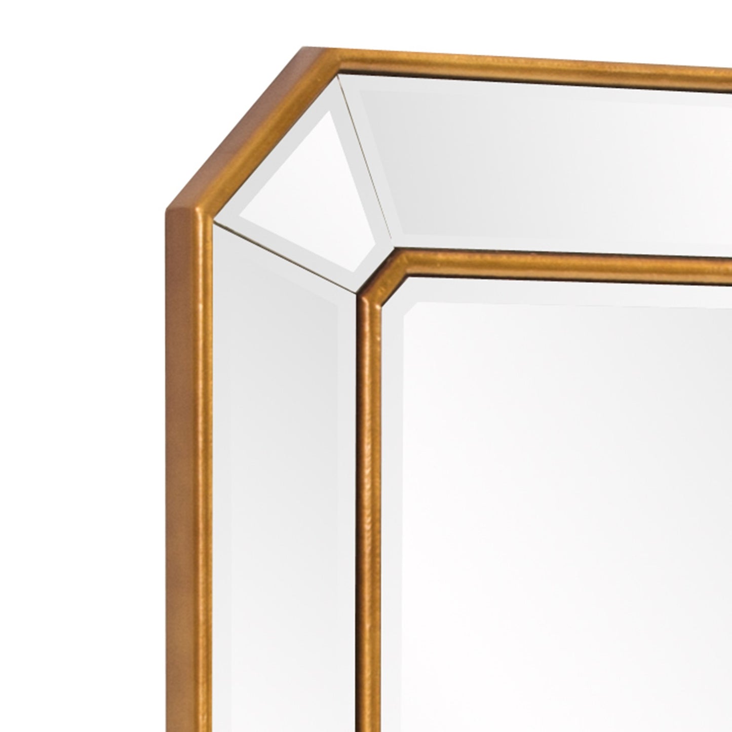 Recatngle Gold Leaf Mirror with Angled Corners Frame By Homeroots | Mirrors | Modishstore - 4
