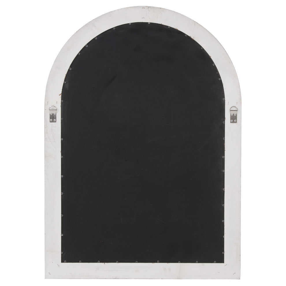 White Washed Mirror with Arched Panel Window Design By Homeroots | Mirrors | Modishstore - 5