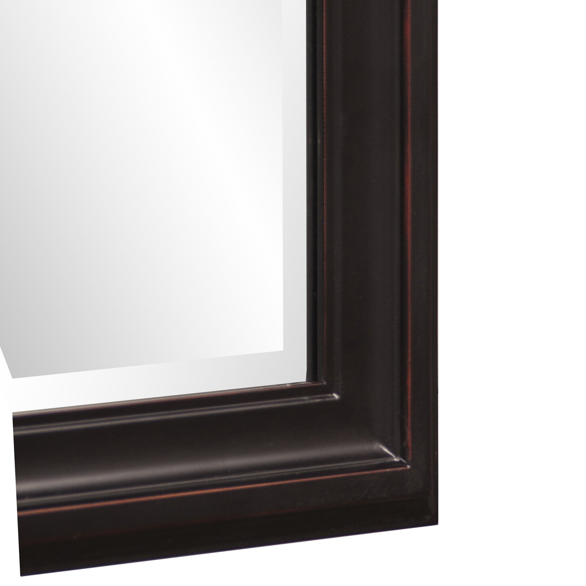 Rectangle Oil Rubbed Bronze Finish Mirror with Wooden Bronze Frame By Homeroots | Mirrors | Modishstore - 5
