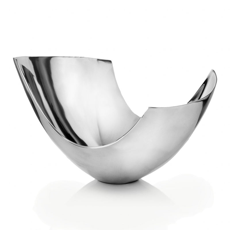 Silver Aluminum Abstract Tray Dish Centerpiece Bowl By Homeroots | Decorative Bowls | Modishstore