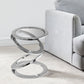 Silver Rings Metal Frame and Glass Top Accent Table By Homeroots