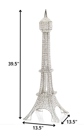 40'" Glam Bling Eifel Tower Tabletop Sculpture By Homeroots | Sculptures | Modishstore - 2