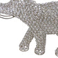 Silver and Faux Crystal Elephant Sculpture By Homeroots | Sculptures | Modishstore - 5