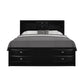 Black Veneer Full Bed With Bookcase Headboard 10 Drawers By Homeroots | Beds | Modishstore