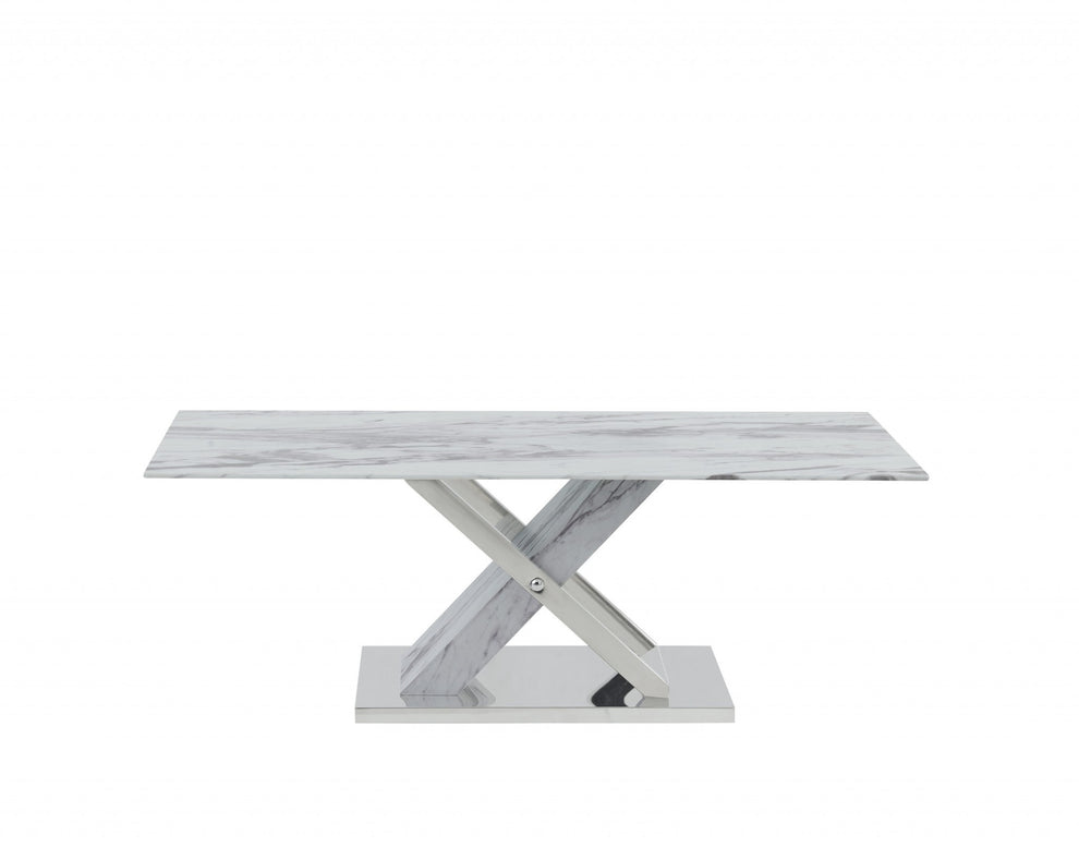 Elegant Marble Glass top Coffee Table By Homeroots | Coffee Tables | Modishstore - 3