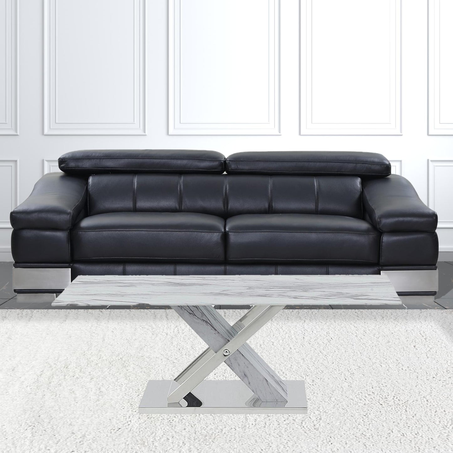 Elegant Marble Glass top Coffee Table By Homeroots | Coffee Tables | Modishstore - 2