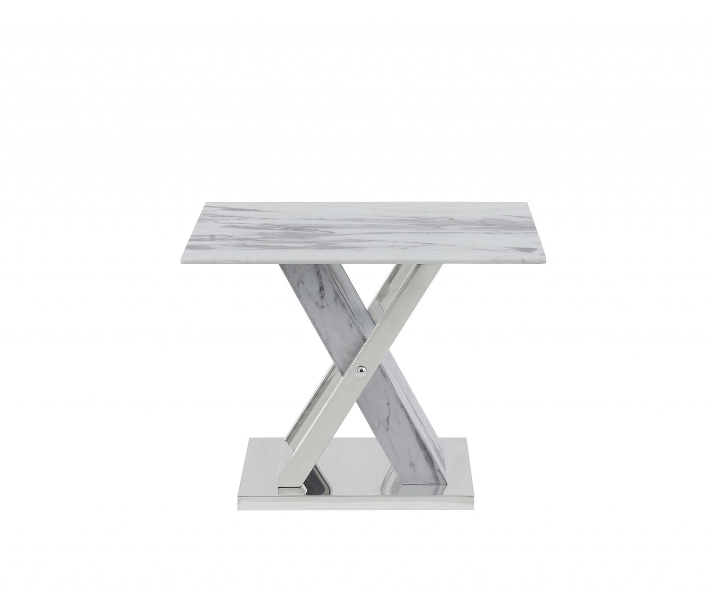 Elegant Marble Glass top End Table By Homeroots | End Tables | Modishstore