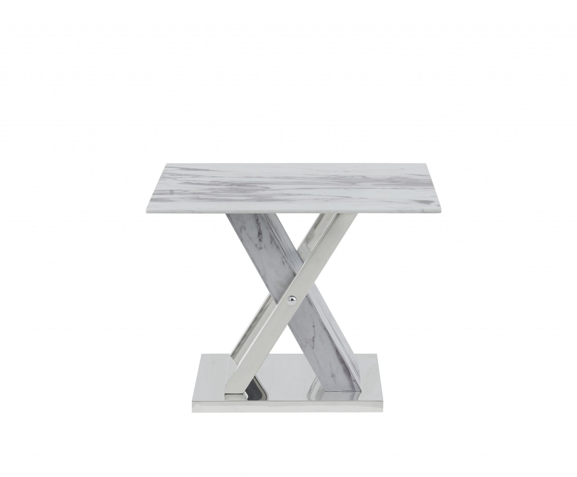 Elegant Marble Glass top End Table By Homeroots | End Tables | Modishstore