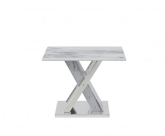 Elegant Marble Glass top End Table By Homeroots | End Tables | Modishstore