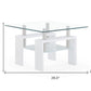 White glossy leg End Table with Rectangular Clear Glass Top By Homeroots | End Tables | Modishstore