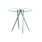 Chrome Metal Legs Bar Table with Round Tempered Glass Top By Homeroots | Bar Tables | Modishstore