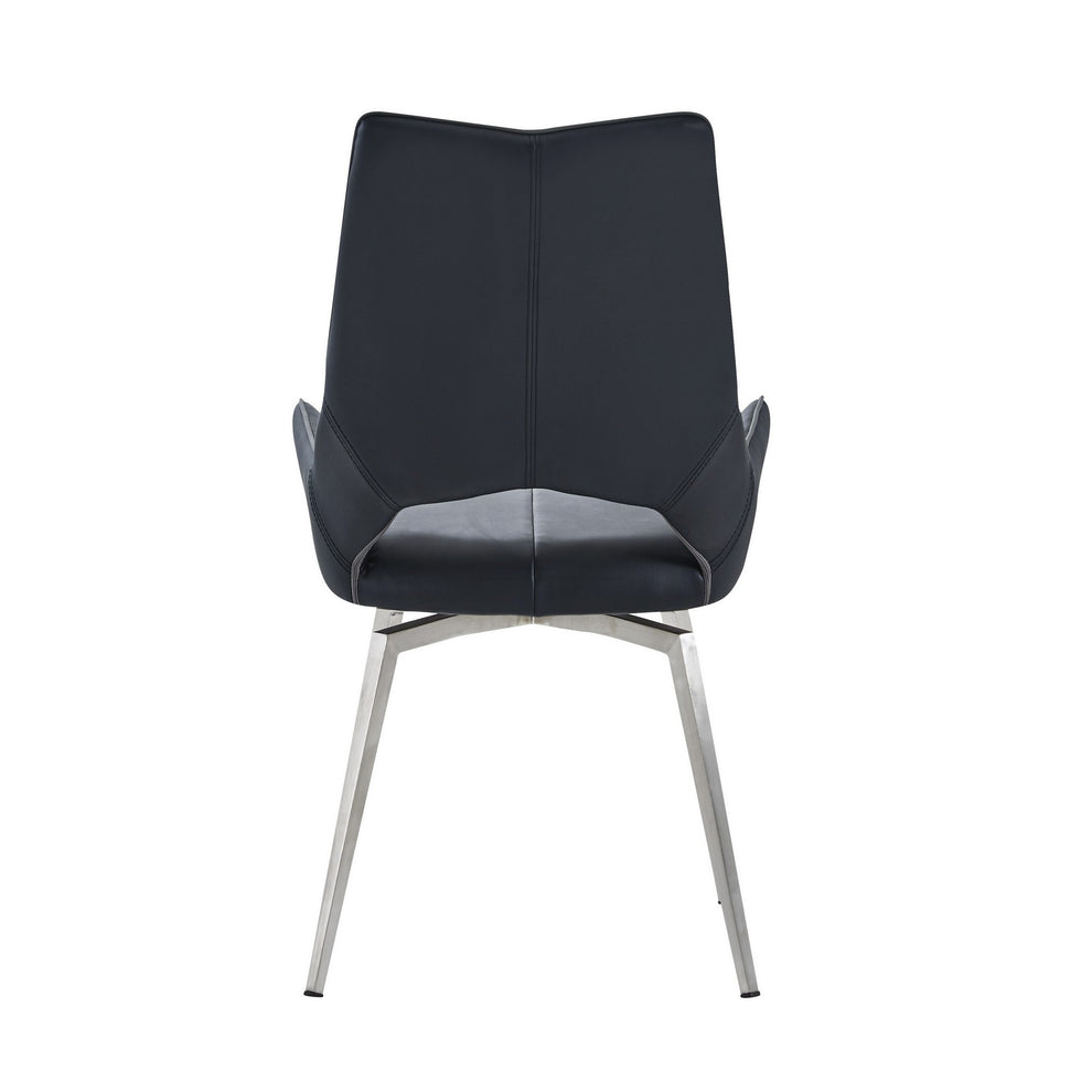 Set Of 2 Black Bucket Style Dining Chairs With Metalic Silver Base By Homeroots | Dining Chairs | Modishstore - 5