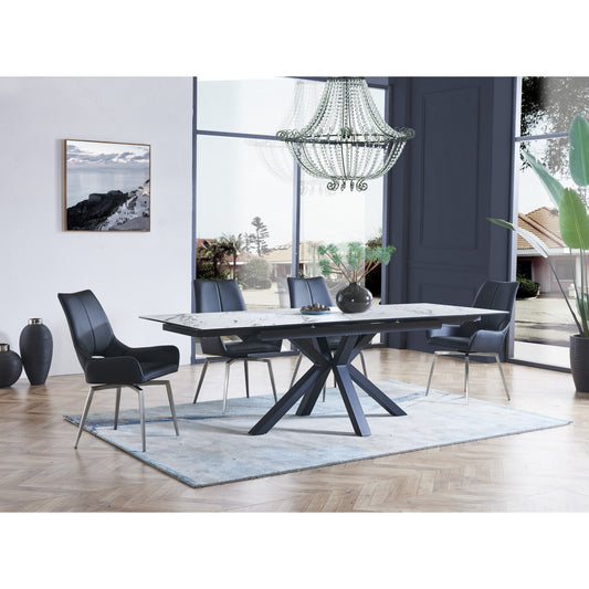 Set Of 2 Black Bucket Style Dining Chairs With Metalic Silver Base By Homeroots | Dining Chairs | Modishstore