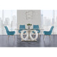Set Of 2 Turqouise Bucket Style Dining Chairs With Metalic Silver Base By Homeroots | Dining Chairs | Modishstore