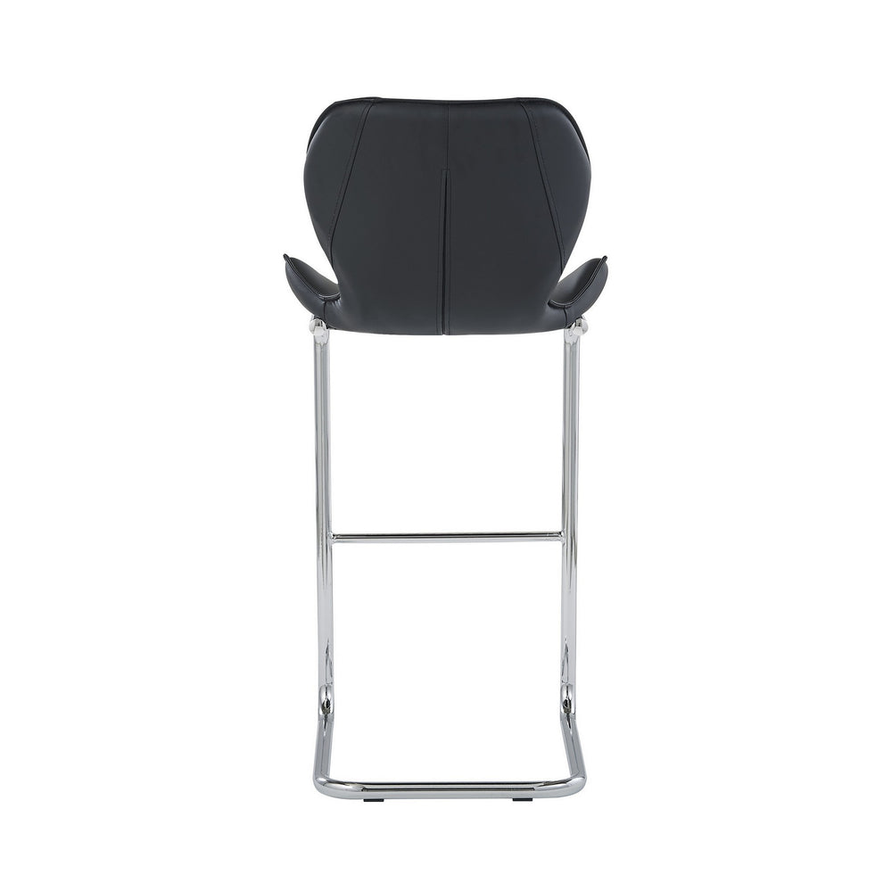 Set Of 4 Modern Black Barstools With Chrome Legs By Homeroots | Bar Stools | Modishstore - 4