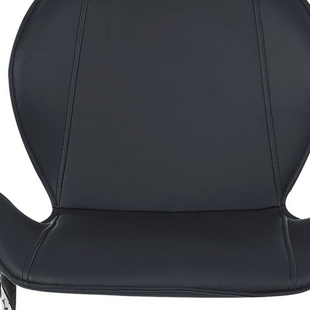 Set Of 4 Modern Black Barstools With Chrome Legs By Homeroots | Bar Stools | Modishstore - 5