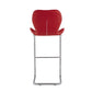 Set Of 4 Modern Red Barstools With Chrome Legs By Homeroots | Bar Stools | Modishstore - 4