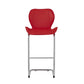 Set Of 4 Modern Red Barstools With Chrome Legs By Homeroots | Bar Stools | Modishstore - 6