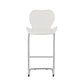 Set Of 4 Modern White Barstools With Chrome Legs By Homeroots | Bar Stools | Modishstore