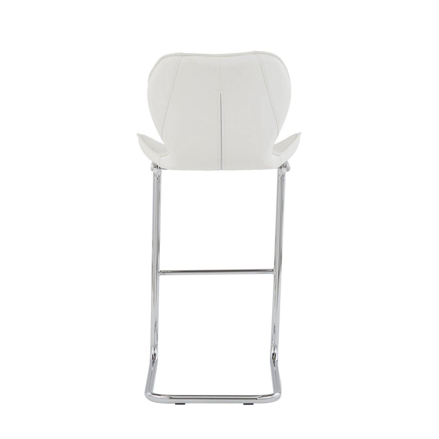 Set Of 4 Modern White Barstools With Chrome Legs By Homeroots