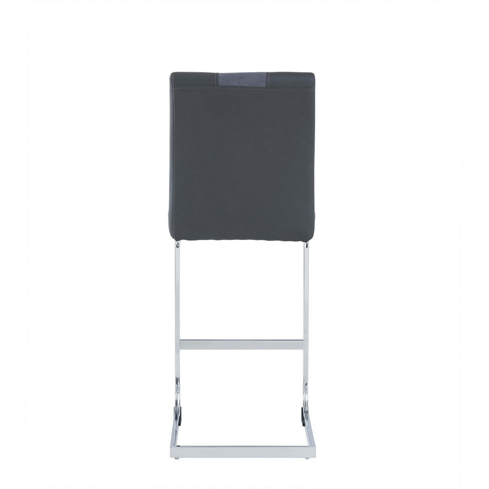 Set Of 4 Grey Two Tone Barstools With Silver Tone Metal Base By Homeroots | Bar Stools | Modishstore - 4