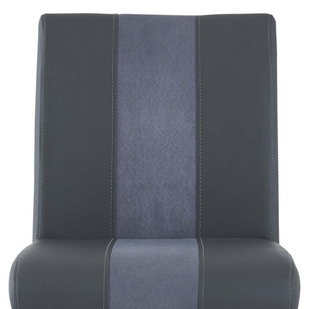 Set Of 4 Grey Two Tone Barstools With Silver Tone Metal Base By Homeroots | Bar Stools | Modishstore - 6