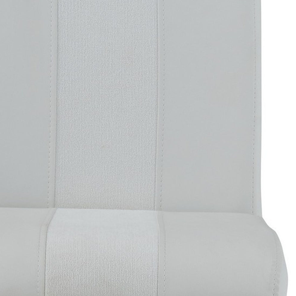 Set Of 4 White Two Tone Barstools With Silver Tone Metal Base By Homeroots | Bar Stools | Modishstore - 5