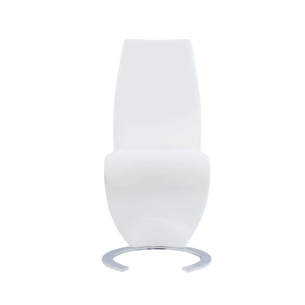Set Of 2 White Z Shape Design Dining Chairs With Horse Shoe Shape Base By Homeroots | Dining Chairs | Modishstore - 2