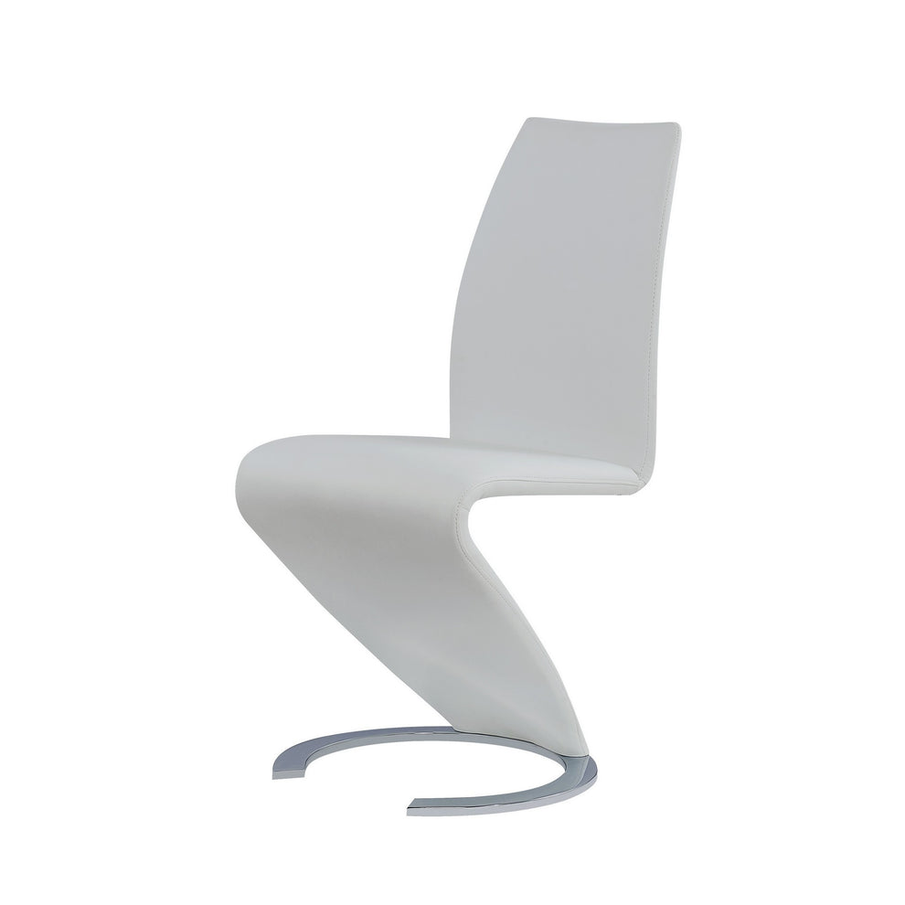 Set Of 2 White Z Shape Design Dining Chairs With Horse Shoe Shape Base By Homeroots | Dining Chairs | Modishstore - 3