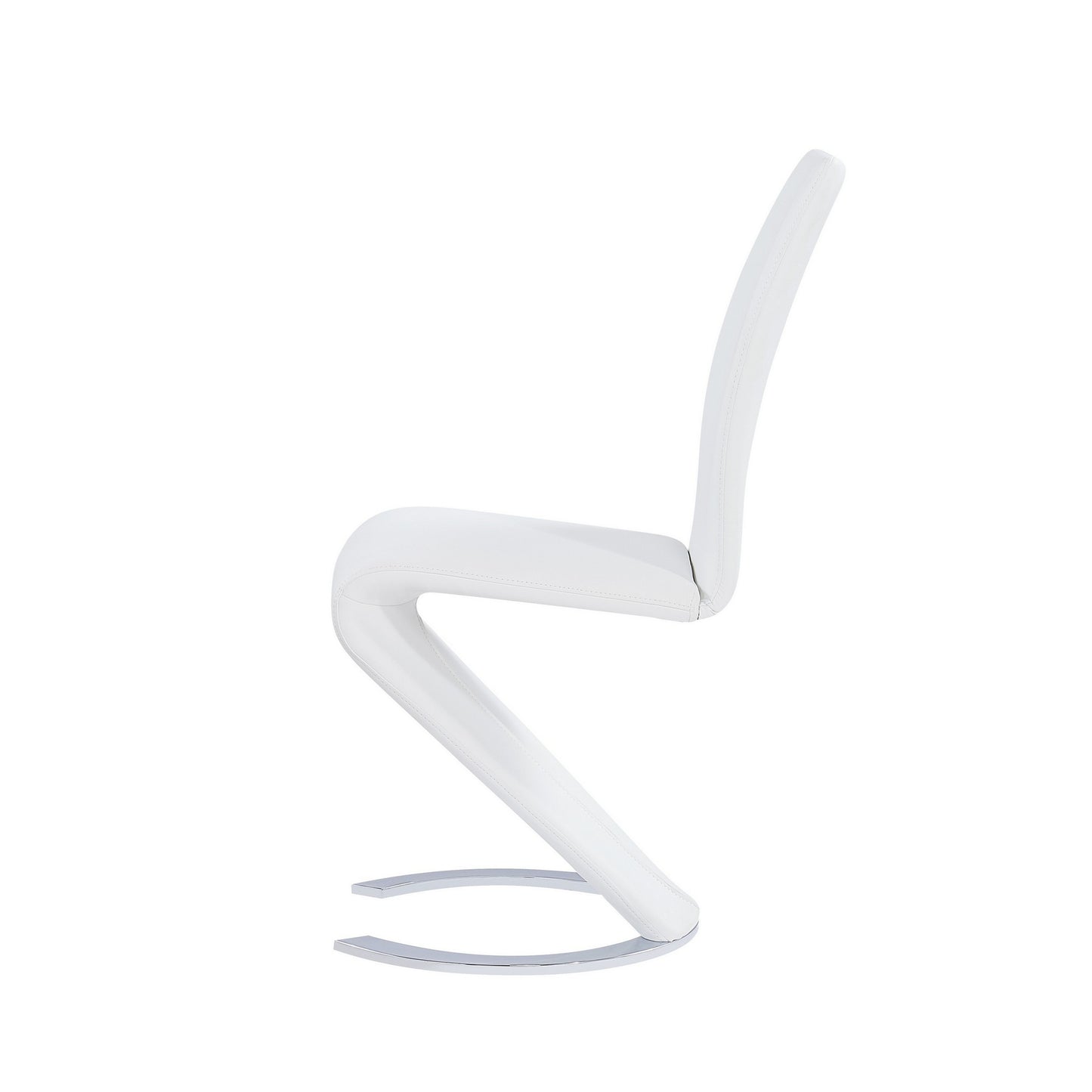 Set Of 2 White Z Shape Design Dining Chairs With Horse Shoe Shape Base By Homeroots | Dining Chairs | Modishstore - 4
