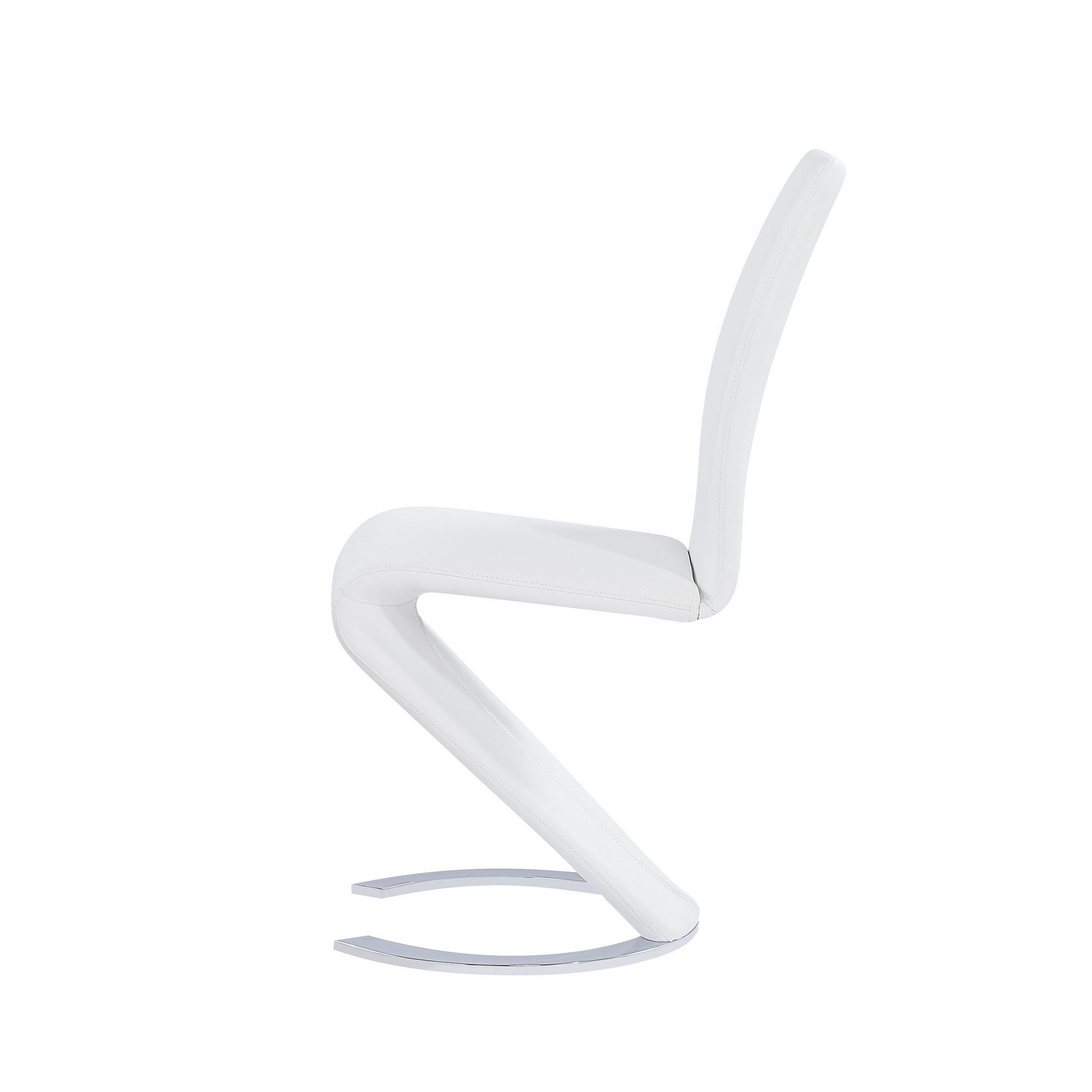 Set Of 2 White Z Shape Design Dining Chairs With Horse Shoe Shape Base By Homeroots | Dining Chairs | Modishstore - 4