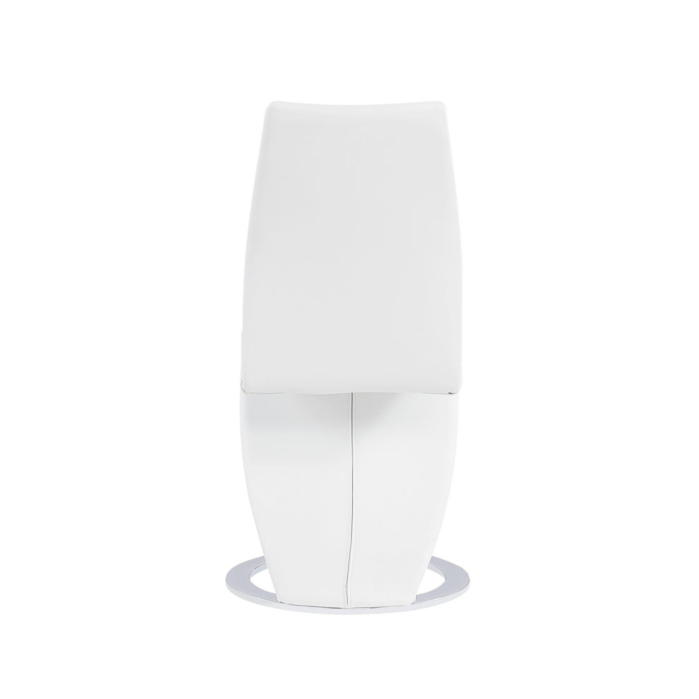 Set Of 2 White Z Shape Design Dining Chairs With Horse Shoe Shape Base By Homeroots | Dining Chairs | Modishstore - 5