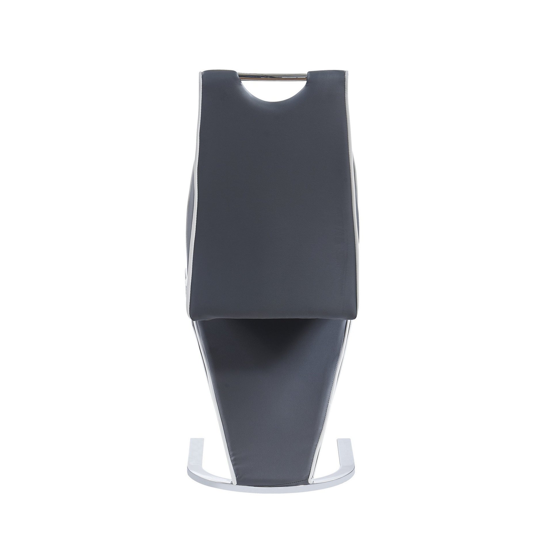 Set Of 2 Grey And White Z Style Design Dining Chairs With Metalic Base And Seat Back Handle By Homeroots | Dining Chairs | Modishstore - 5