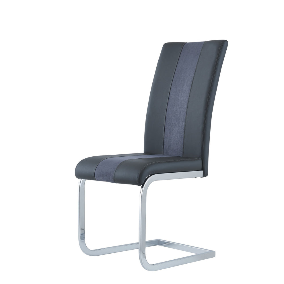 Set Of 4 Grey Two Toned Dining Chairs With Silver Tone Metal Base By Homeroots | Dining Chairs | Modishstore - 3