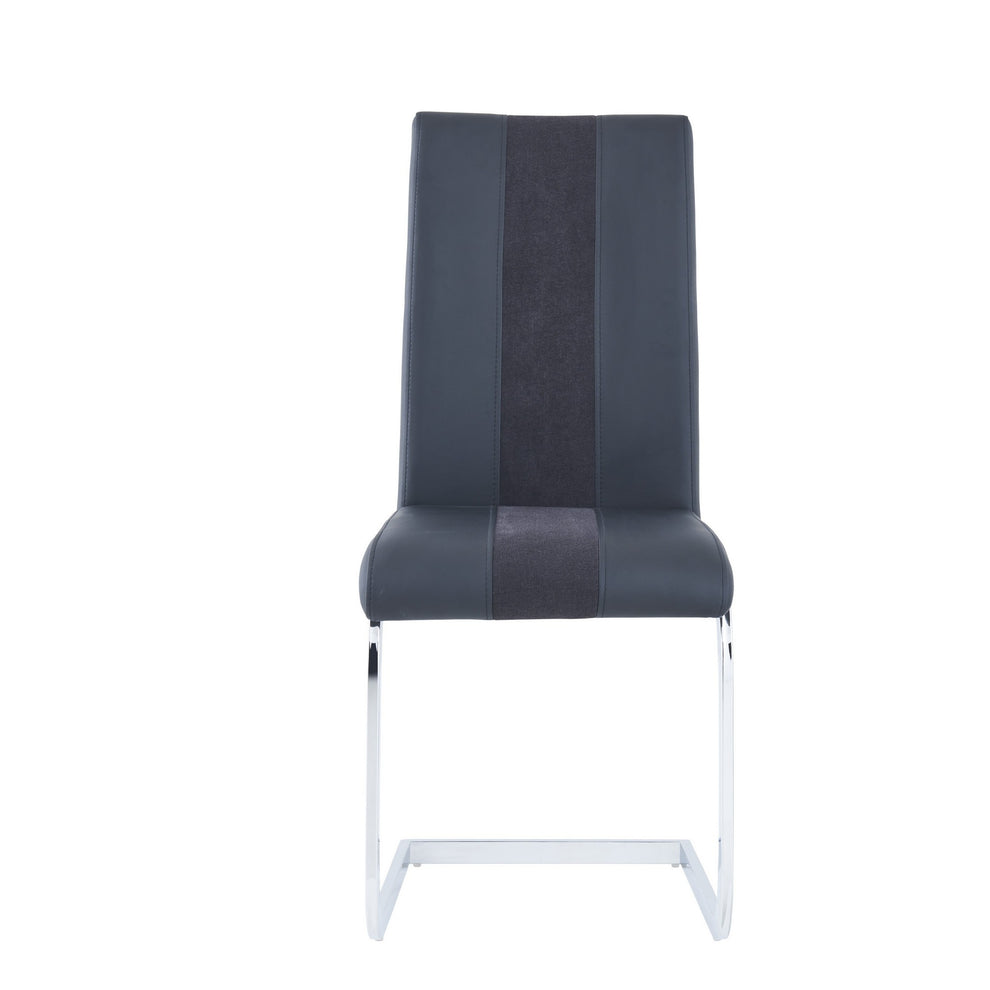 Set Of 4 Grey Two Toned Dining Chairs With Silver Tone Metal Base By Homeroots | Dining Chairs | Modishstore - 6