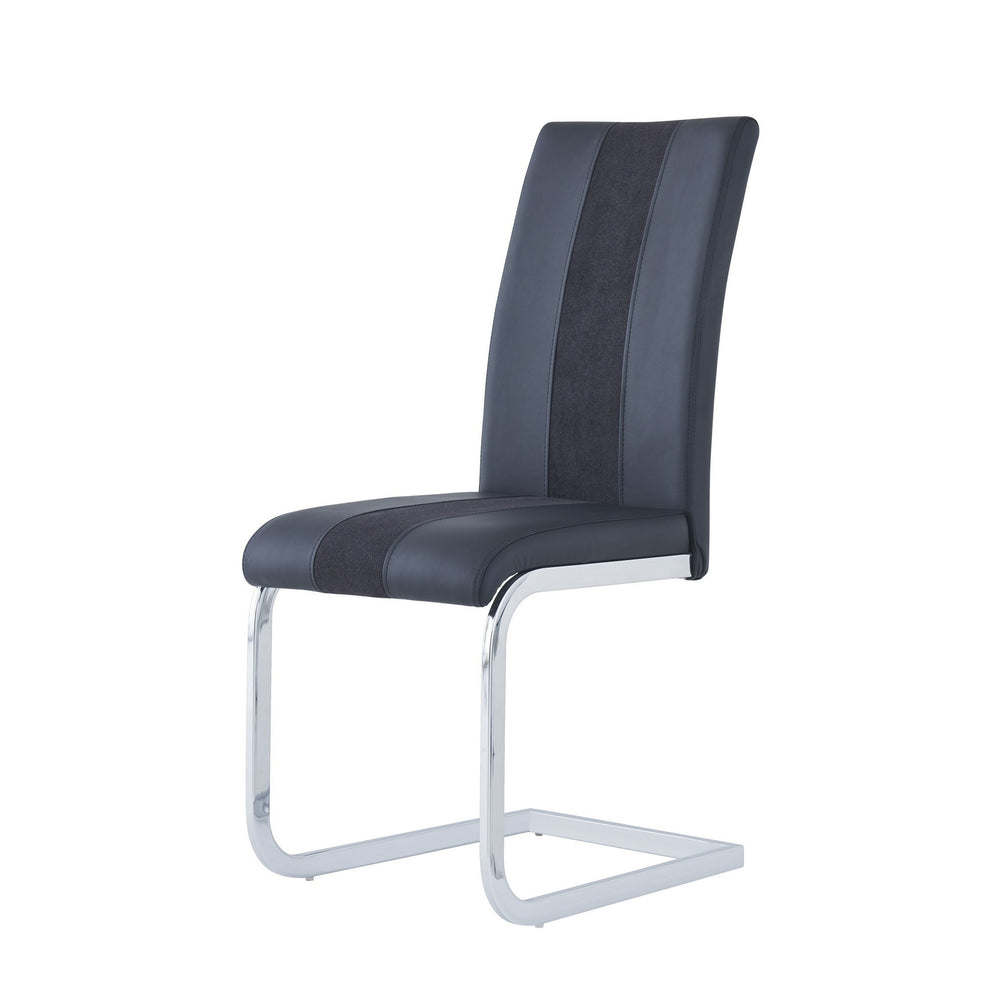 Set Of 4 Grey Two Toned Dining Chairs With Silver Tone Metal Base By Homeroots | Dining Chairs | Modishstore - 7