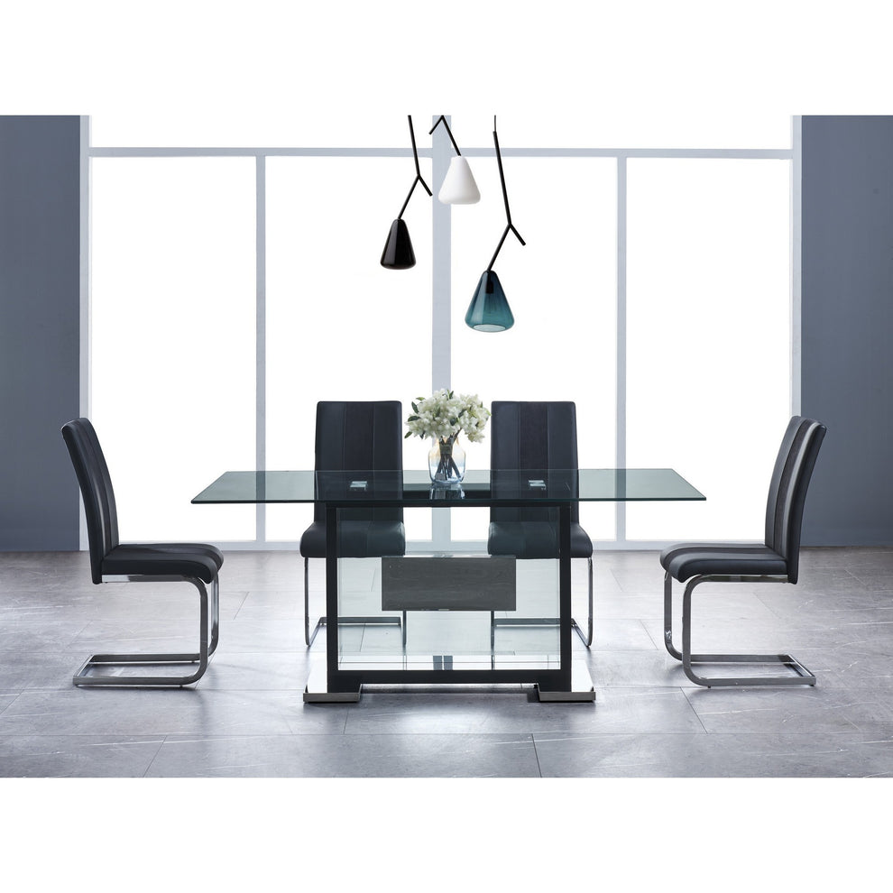 Set Of 4 Grey Two Toned Dining Chairs With Silver Tone Metal Base By Homeroots | Dining Chairs | Modishstore - 10