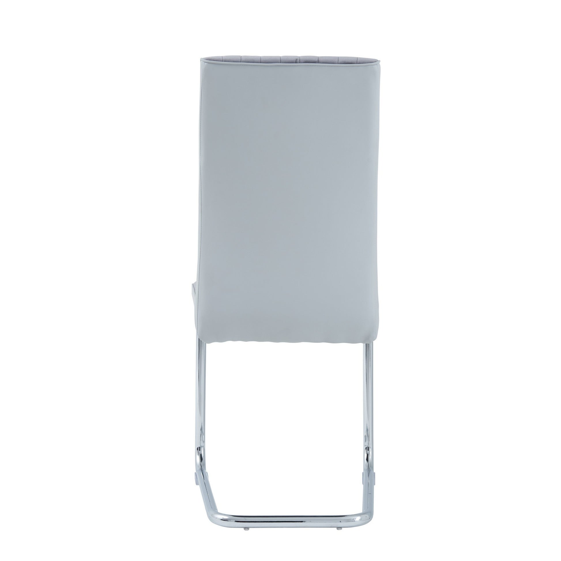 Set Of 4 Two Tone Grey And Chrome Dining Chairs By Homeroots | Dining Chairs | Modishstore - 5