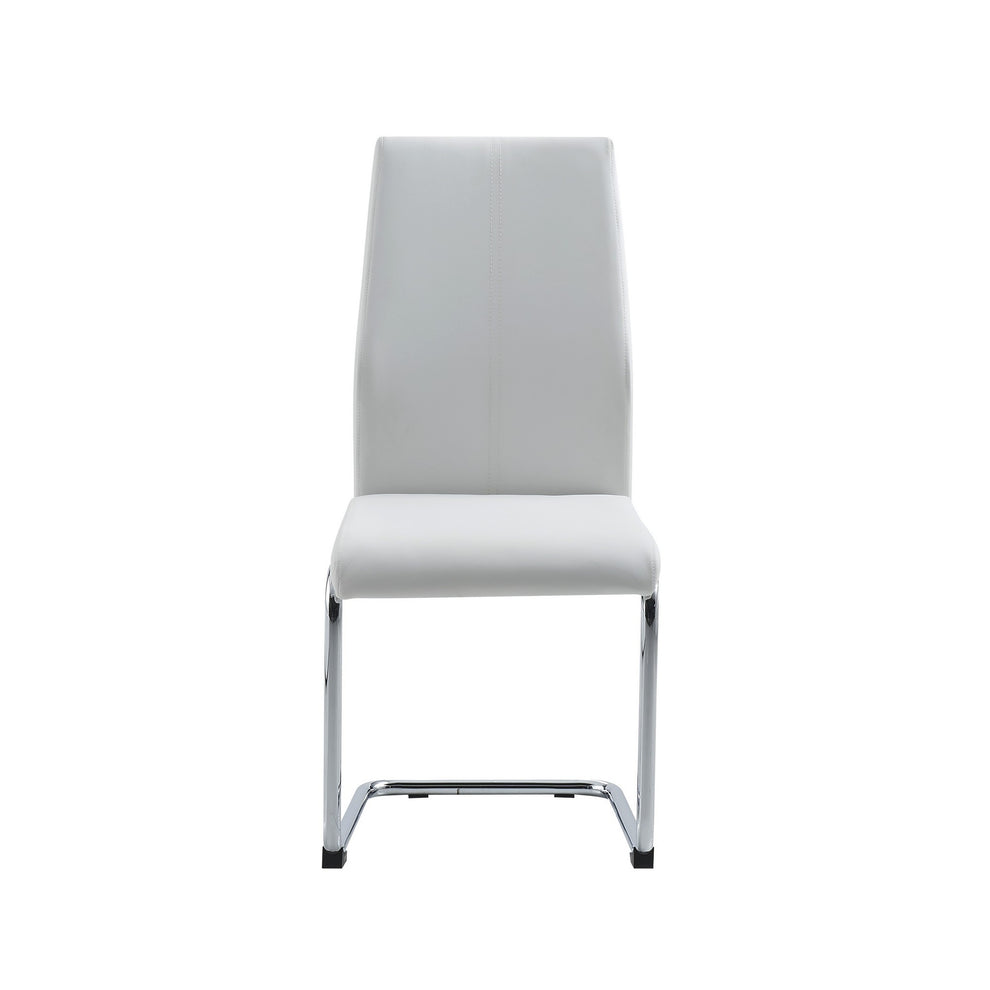 Set Of 4 Modern Black Dining Chairs With Chrome Metal Base By Homeroots | Dining Chairs | Modishstore - 6