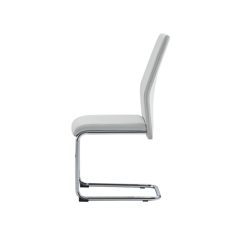 Set Of 4 Modern Black Dining Chairs With Chrome Metal Base By Homeroots | Dining Chairs | Modishstore - 8