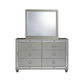 Silver Champagne Tone Dresser With Mirror Trim Accent 6 Drawers By Homeroots | Dressers | Modishstore