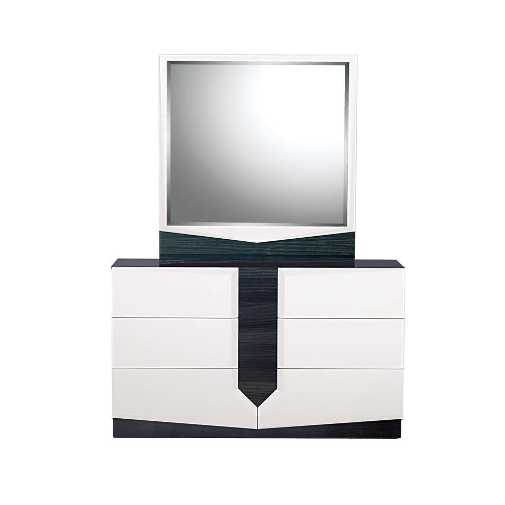 White And Grey Dresser With 6 Drawer By Homeroots | Dressers | Modishstore - 2