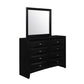 Black Mirror with Rectangular Sleek Wood Trim By Homeroots | Mirrors | Modishstore - 2